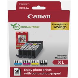 Cartouches d'origines Canon 2052C006 / CLI-581 XL - multipack 4 couleurs : noire, cyan, magenta, jaune